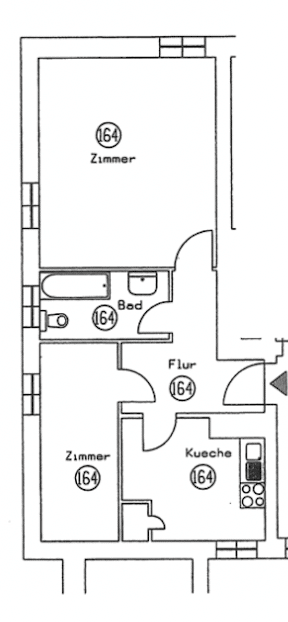 Grundriss - Investment: rented 2-Bed near Augustenburger Platz - Amrumer Str.