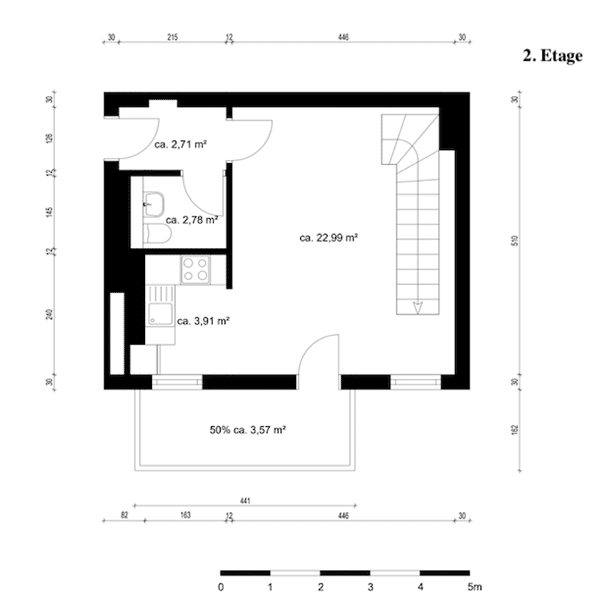 Grundriss 2OG - Reserviert - Bezugsfrei! 2 Zi. Maisonette im beliebten Friedrichshain