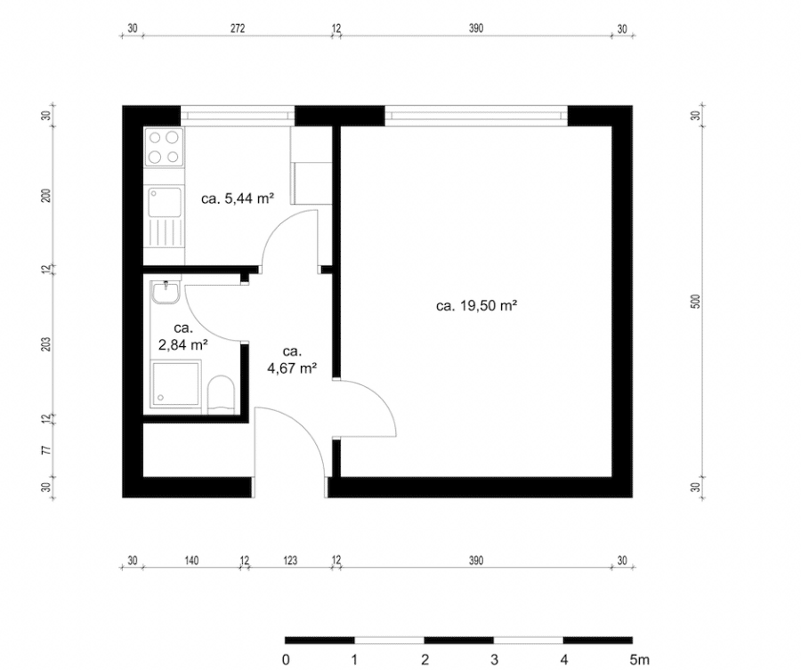 Plan7_GR - Available to move in - Sunny Studio apartment near Nettelbeckplatz